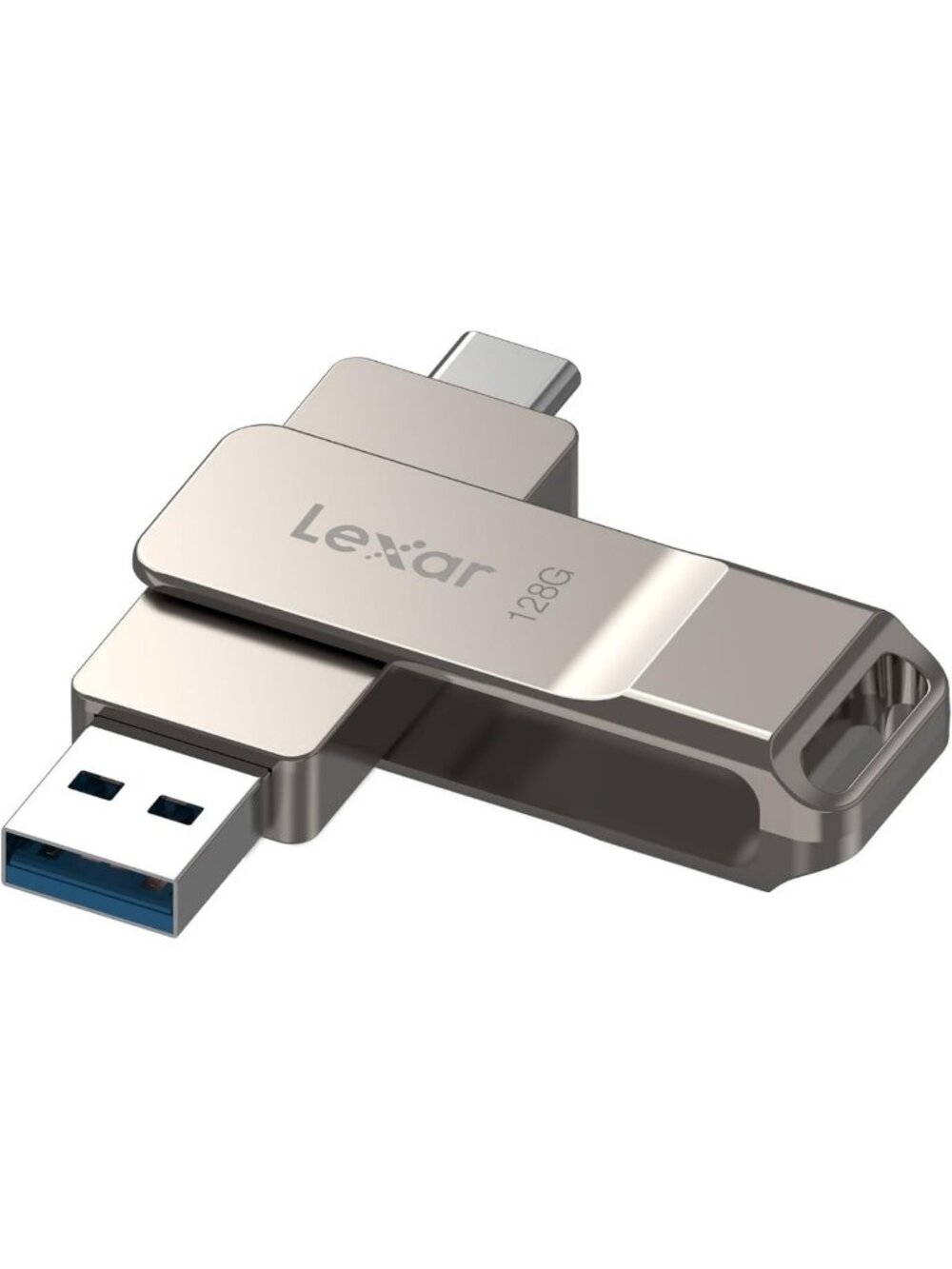 128GB Dual USB 3.2 Type-C Flash Drive - Metal Swivel Design, Portable Storage